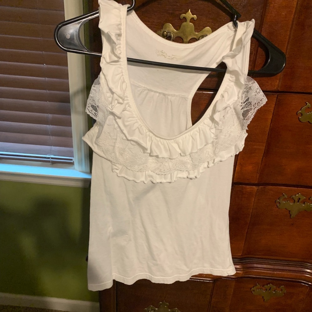 Ruffle lace tank